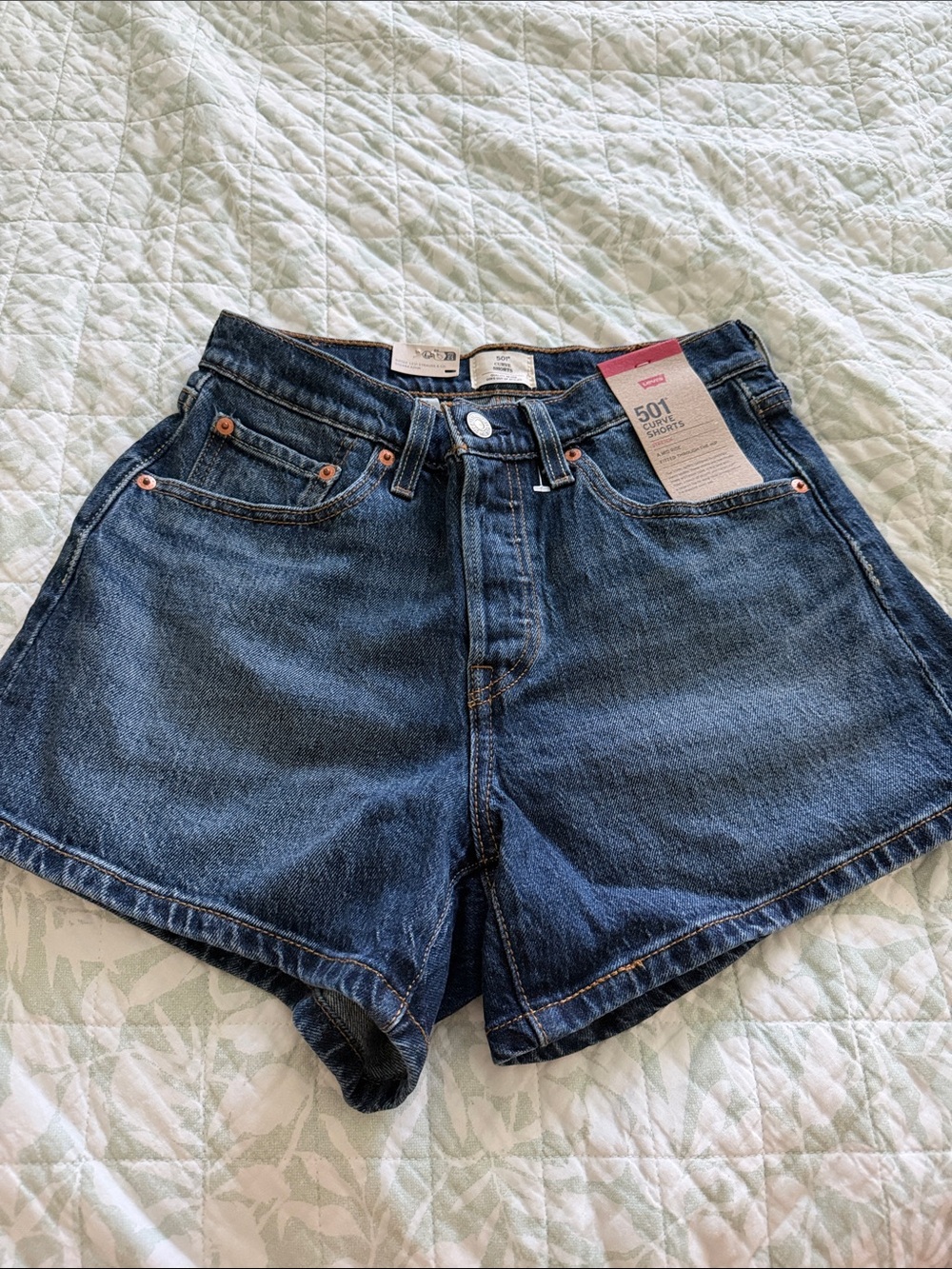 Levi's High-Waist Denim Shorts in Dark Blue